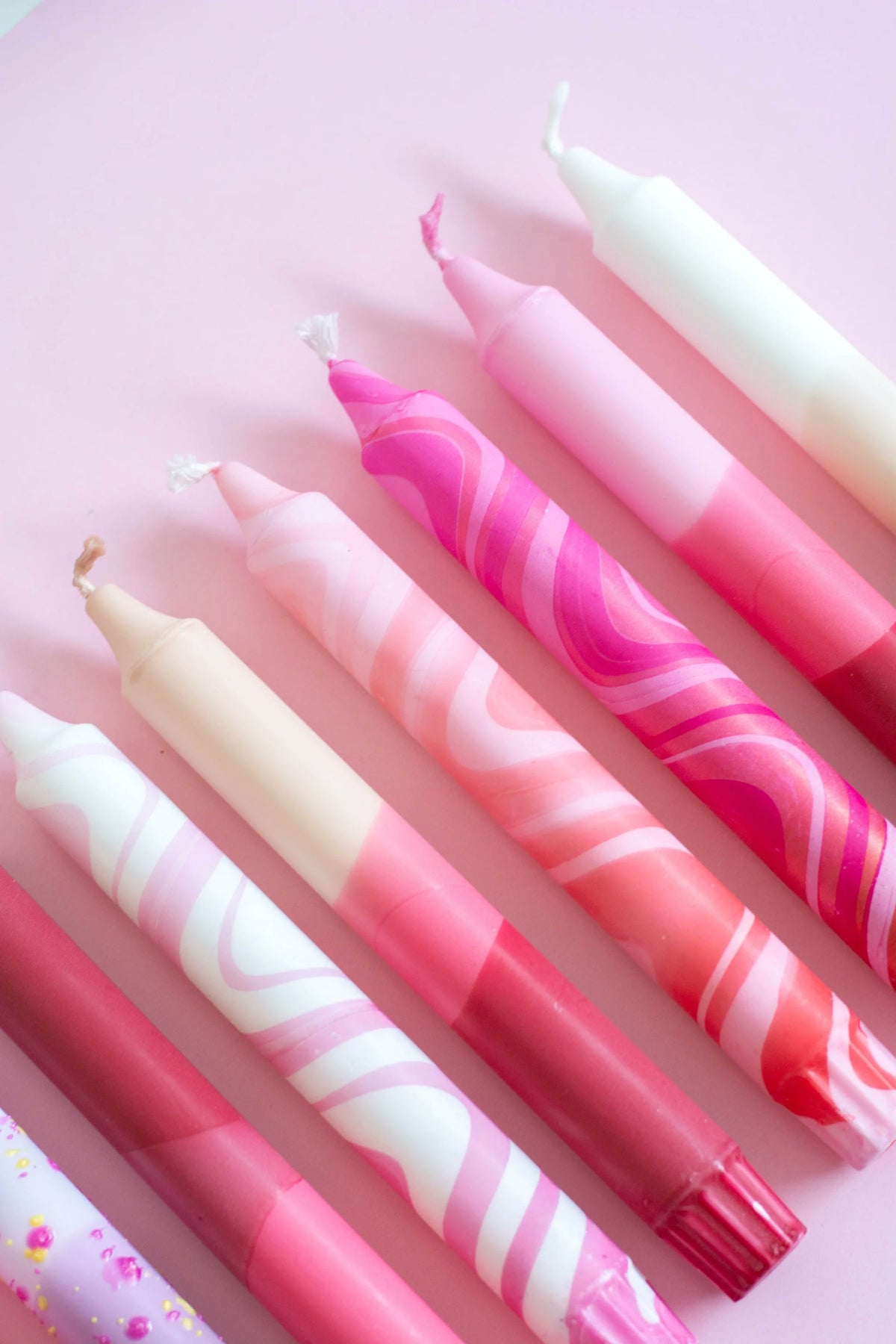 Nordtrice Pink Taper Candles – 10 Pack Gift Set | Handmade Natural Wax
