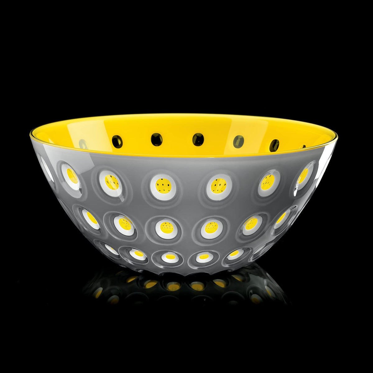 Guzzini Le Murrine Bowl Grey & Yellow 3-Color Technology 7.9"  | Chip Resistant & Unbreakable, Reusable, BPA-Free | Cereal, Soup, Fruits - Mixing Bowl for Kitchen Ingredients