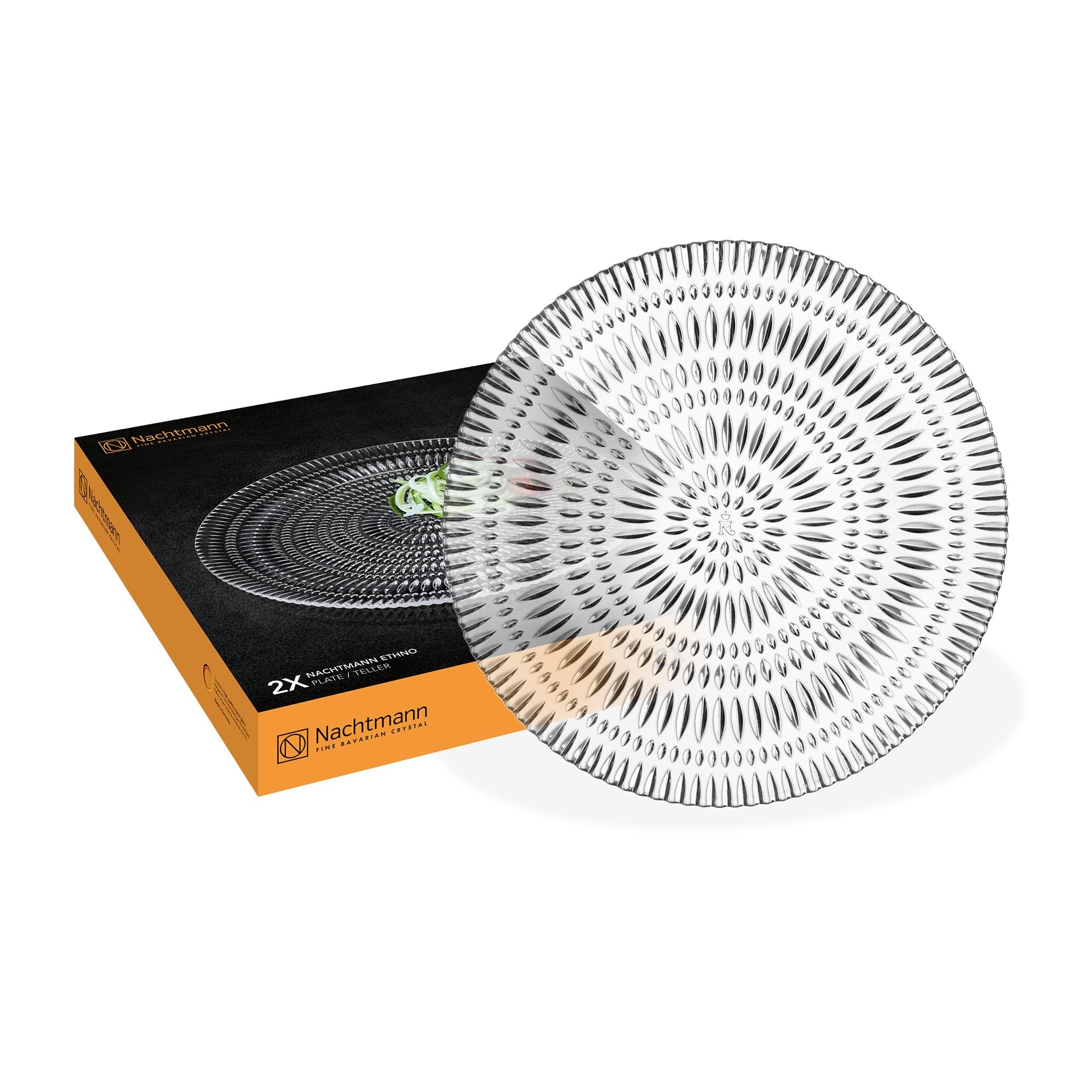 Nachtmann Ethno Plate 12.59"D Set-2 Crystal Glass Dishwasher Safe