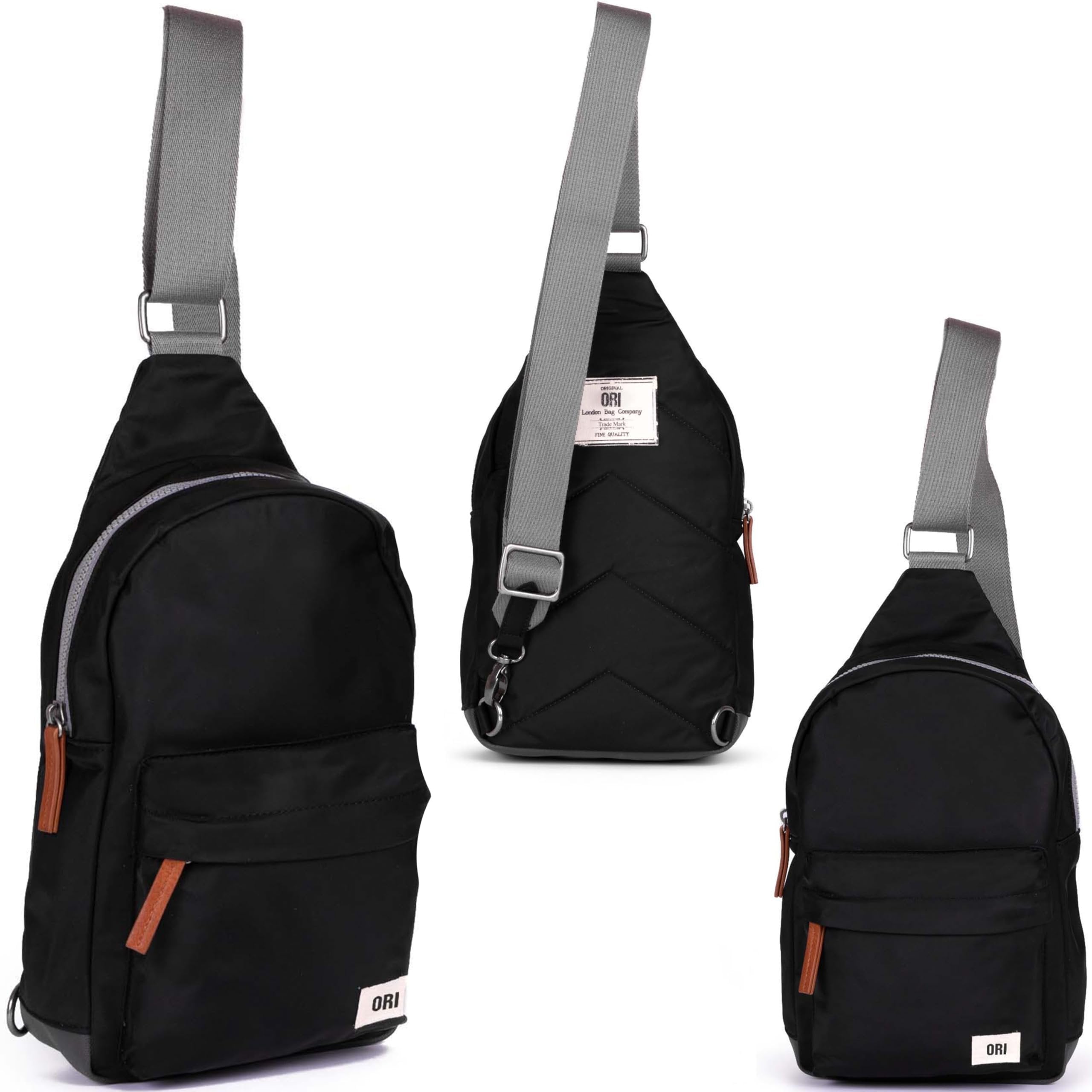 ORI LONDON Willesden Large Crossbody Sling Bag – Black
