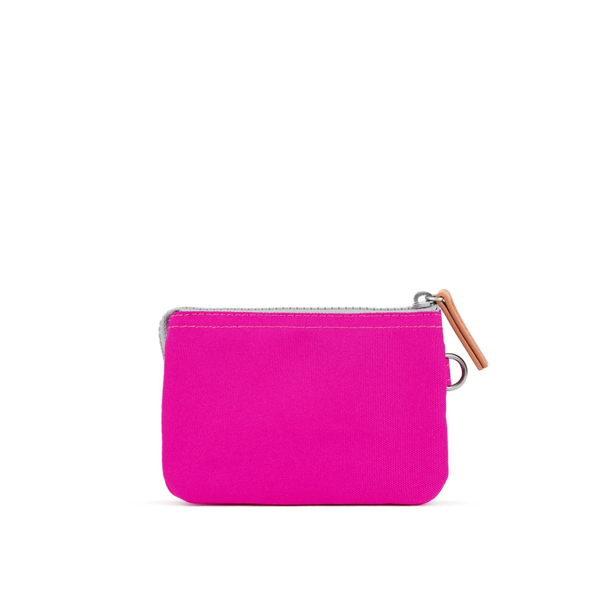 Flat lay of Carnaby small wallet by ORI London in hot pink color