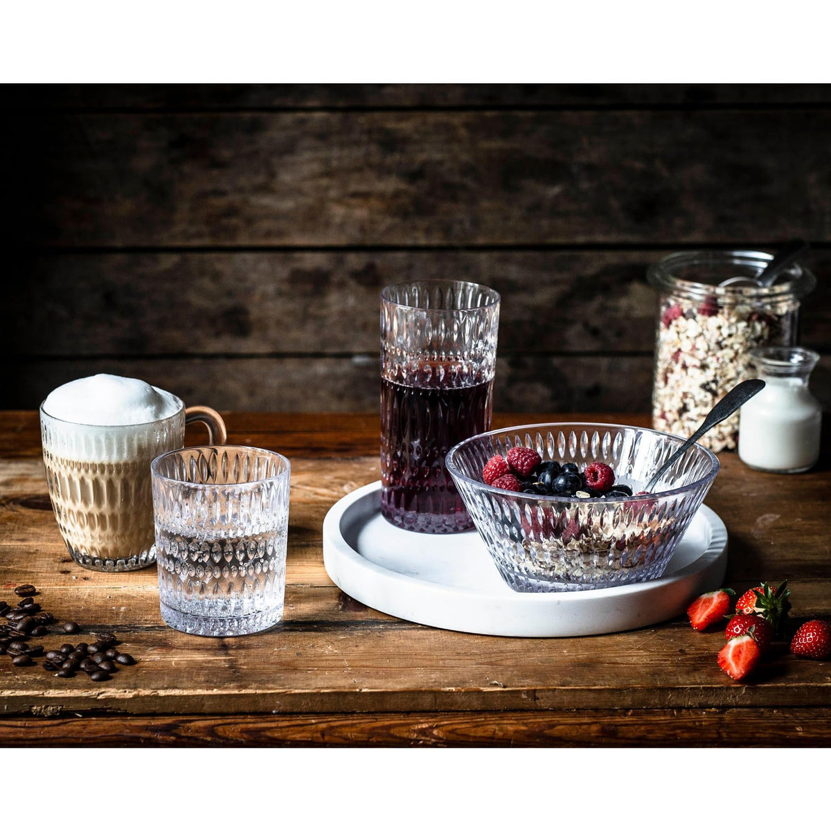 Nachtmann Ethno Set-2 Bowls Crystal Glass 6.5"D Serveware