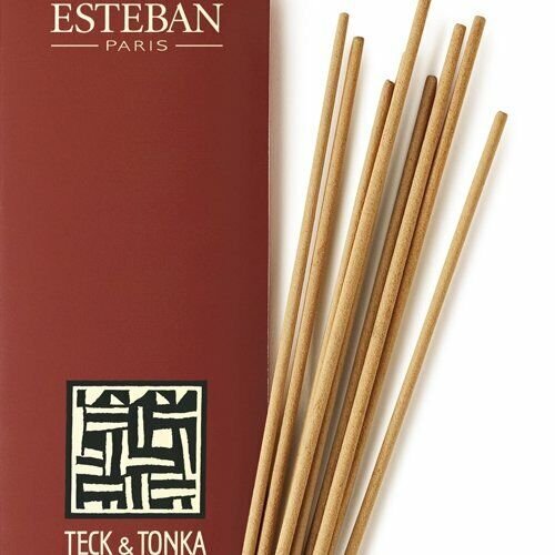 Esteban Bamboo Teck & Tonka Sticks | 20 Incense Sticks Natural Traditionally Made Vegetal Binder Colorant Free | TECK & TONKA