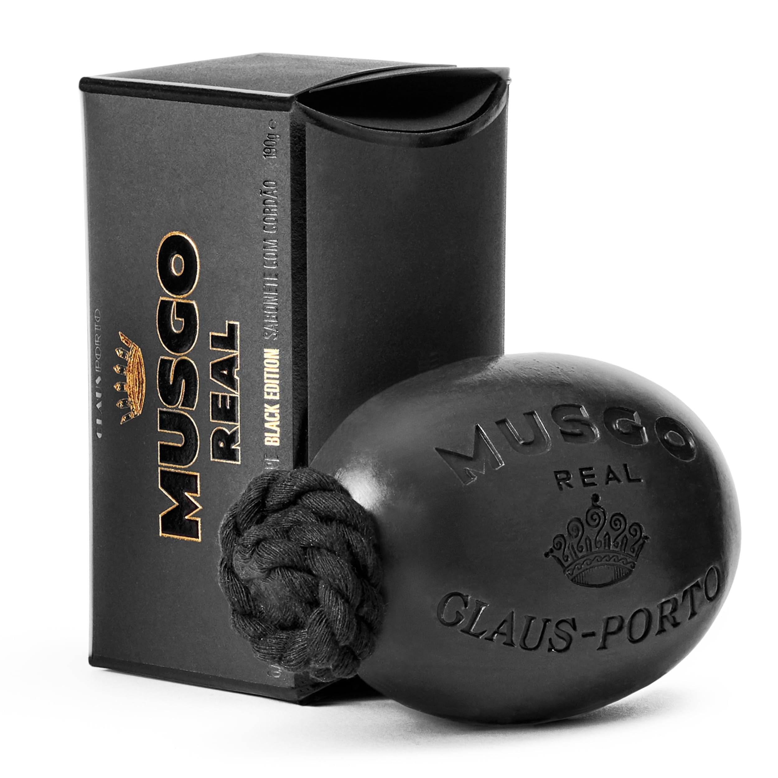 Claus Porto Musgo Real Black Edition Soap on a Rope | Deep-cleansing & Gentle on Skin