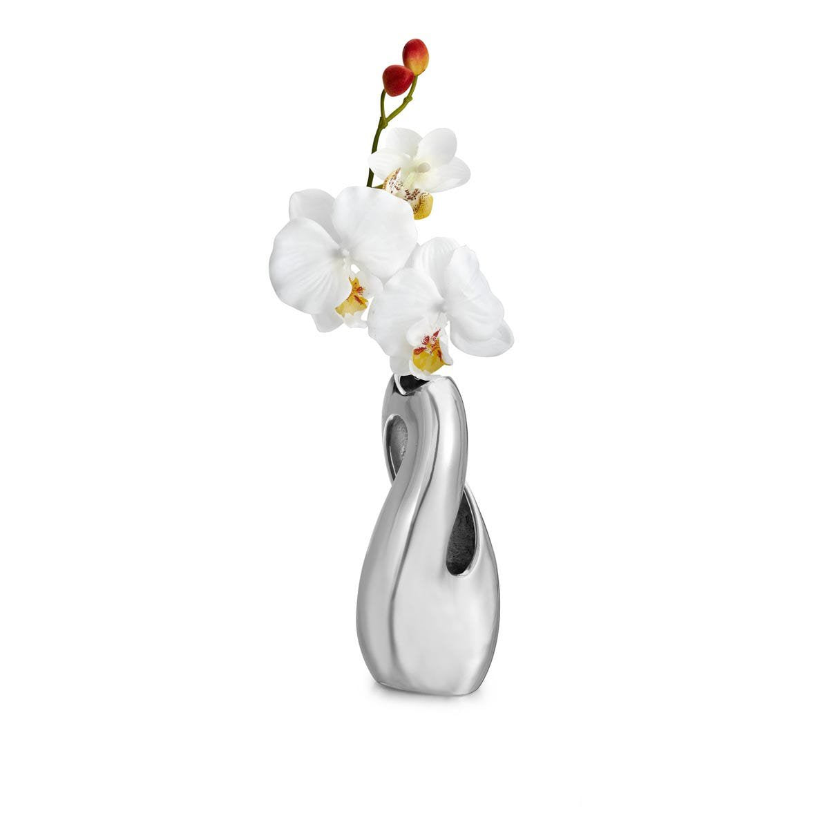 Nambe Pebble Twist Bud Vase | 8-Inch | Vases for Centerpiece Table Home Indoor Desk Décor | Mid Century Modern Style Vase for Wedding Housewarming Gift | Made of Metal Alloy