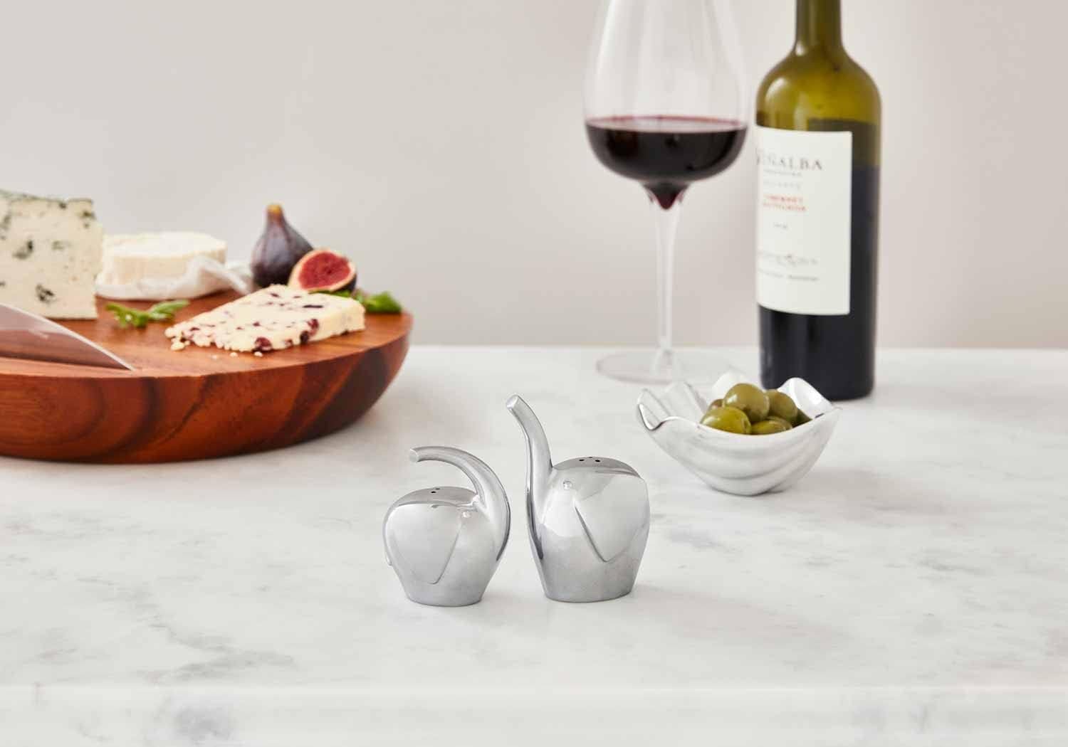 Nambe Elephant Salt & Pepper Shakers