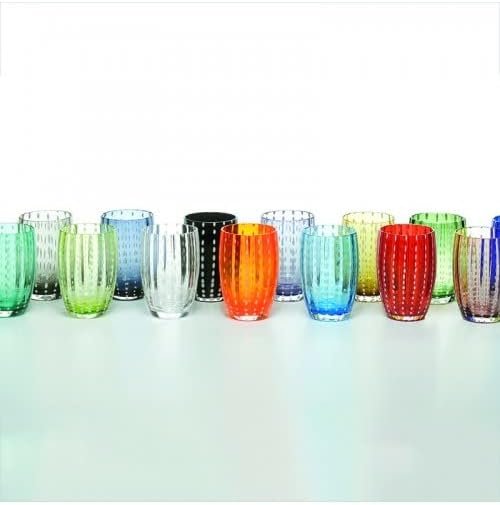 Perle Glass Tumblers (10.8oz ) | Set of 6 | Green