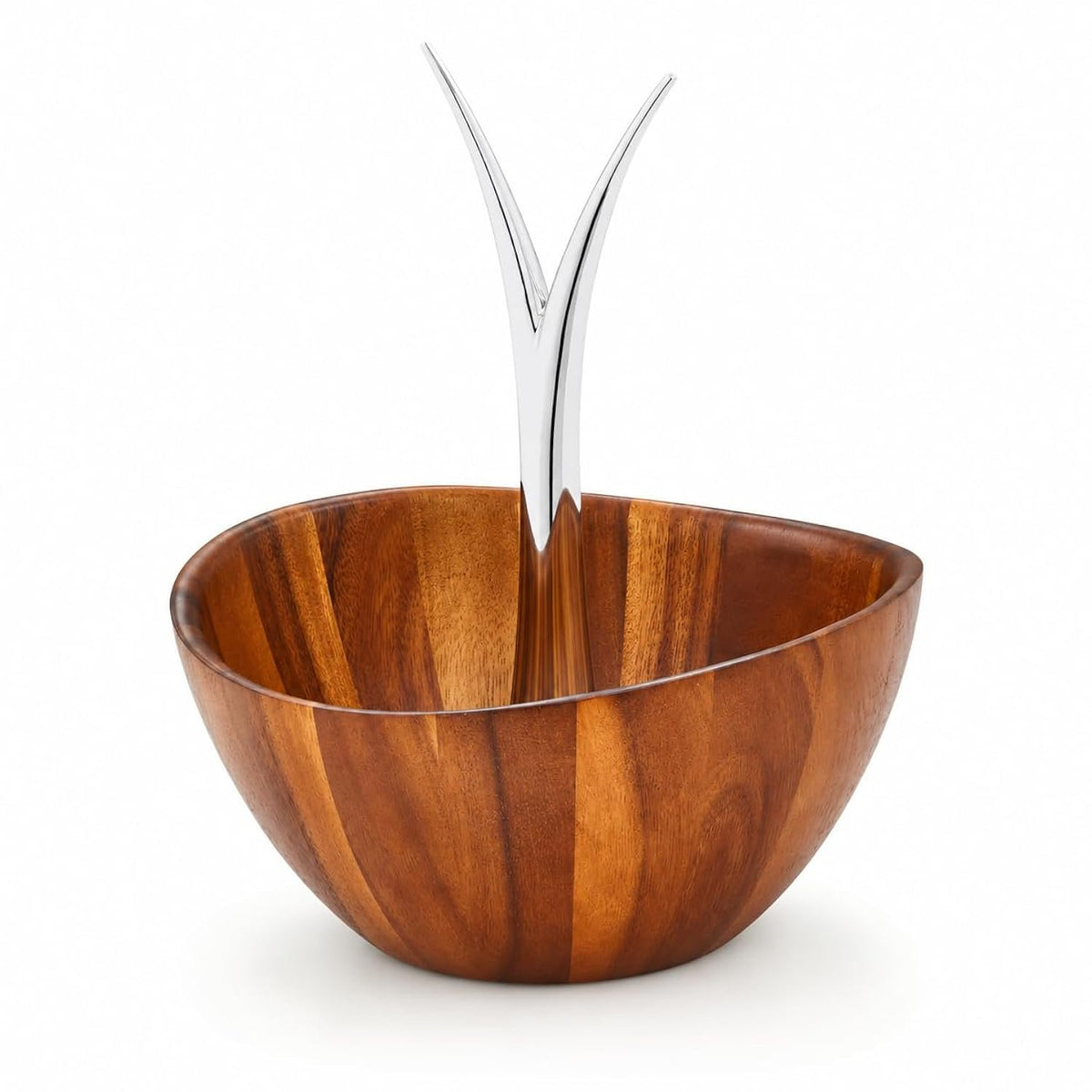 Nambe Fruit Tree Bowl | Fruit Basket with Banana Hanger | Large Decorative Wooden Fruit Bowl for Kitchen Counter or Centerpiece Table Décor | Made of Acacia Wood and Metal Alloy | 12-Inch