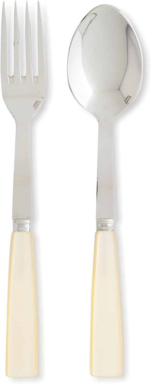 Sabre Natura (Icone) Serving Set Pearl 2-Pieces Acrylic Handle and Stainless Steel