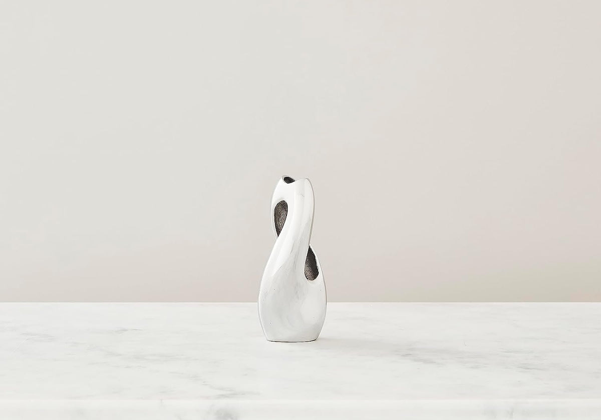 Nambe Pebble Twist Bud Vase | 8-Inch | Vases for Centerpiece Table Home Indoor Desk Décor | Mid Century Modern Style Vase for Wedding Housewarming Gift | Made of Metal Alloy