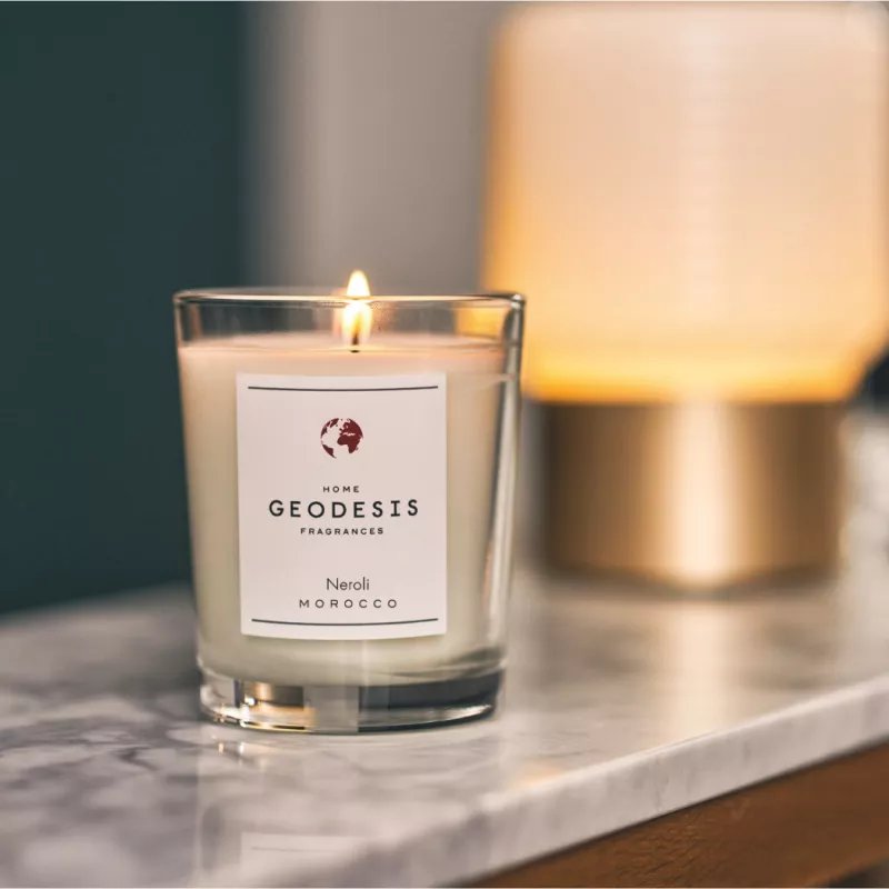 Geodesis Scented Candle Neroli in glass jar – luxury home fragrance