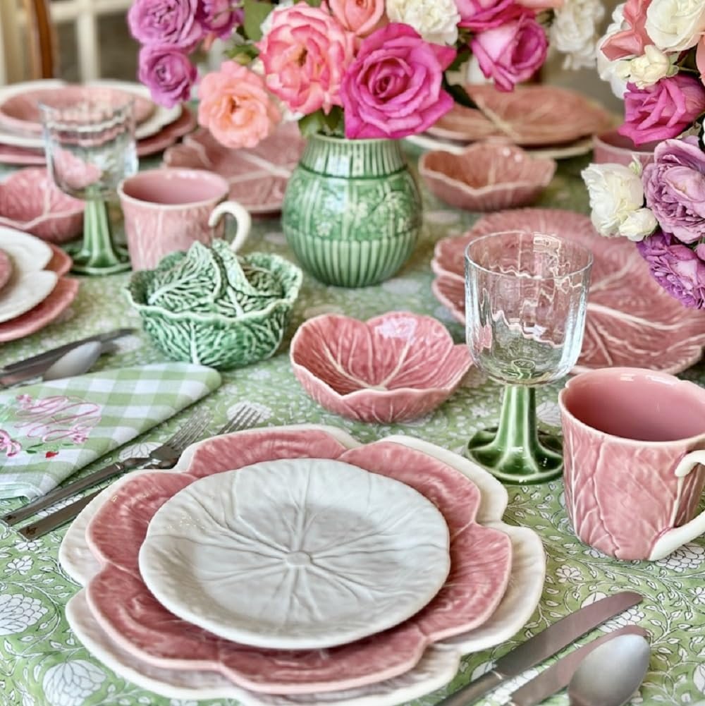 Bordallo Pinheiro Pink Cabbage Bowl table setting