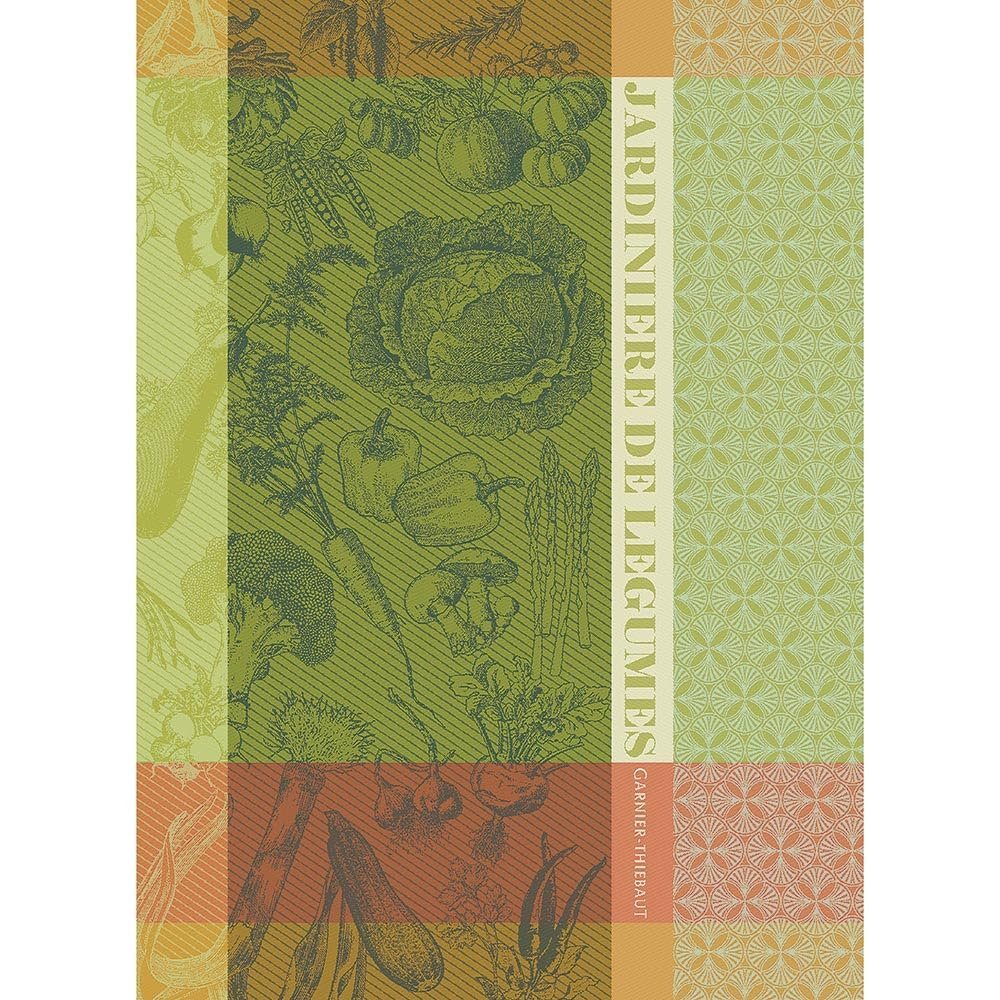 Garnier Thiebaut French Jacquard Kitchen Towels (Jardiniere Vert)