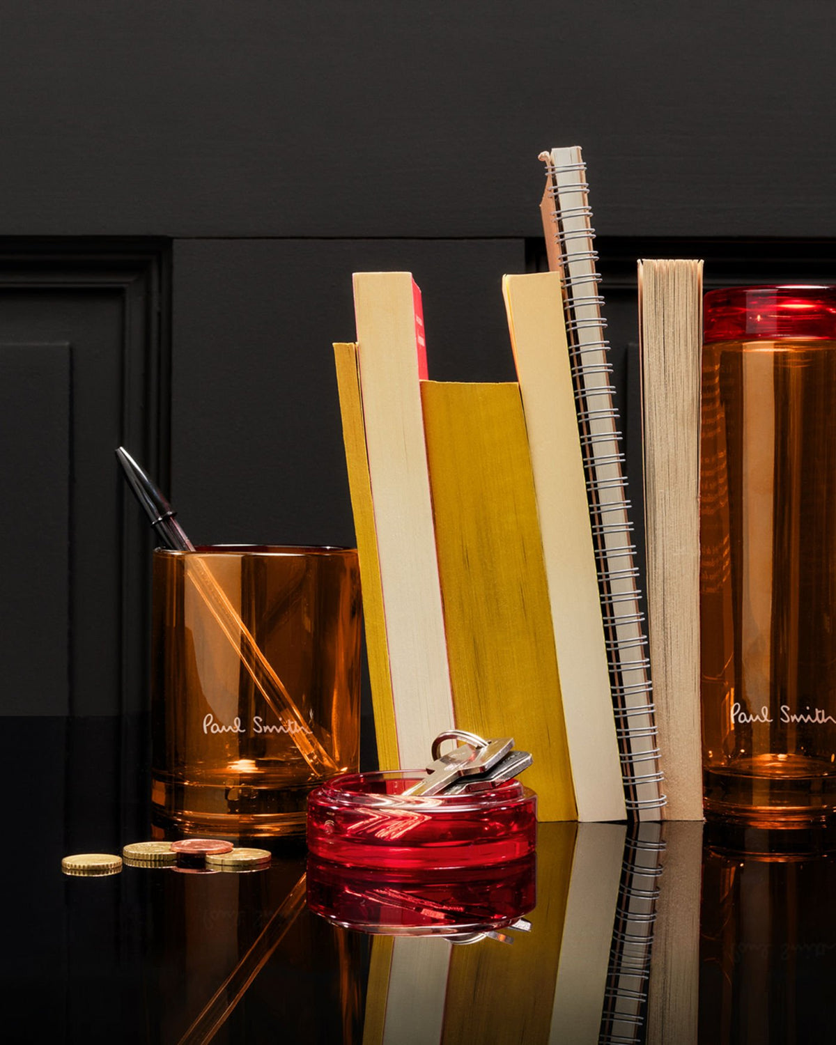 Paul Smith Scented Candle | Bookworm | Color Glass Vessel | Grapefruit, Amber, Pimento, Cedarwood (240g)