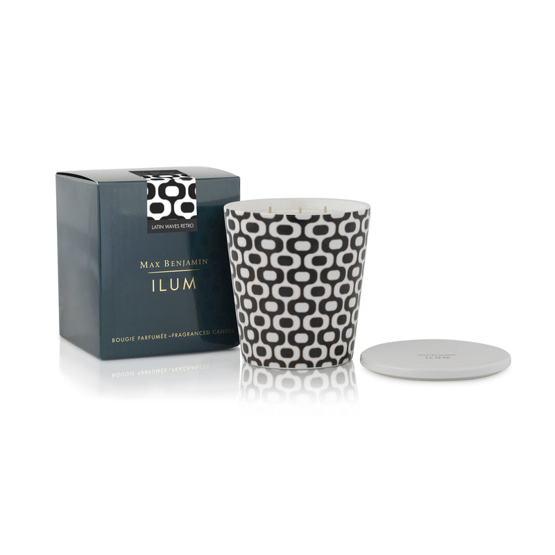 Ilum Latin Grooves Luxury 3 Wick Scented Candle in a Decor Vase | 715g