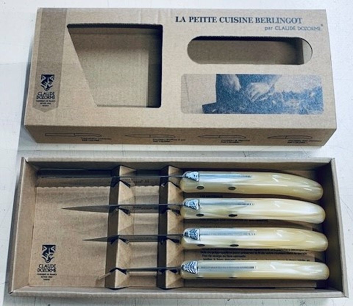 Claude Dozorme Laguiole Berlingot Le Petite Cuisine 4 Knives Set Everyday | Pearl