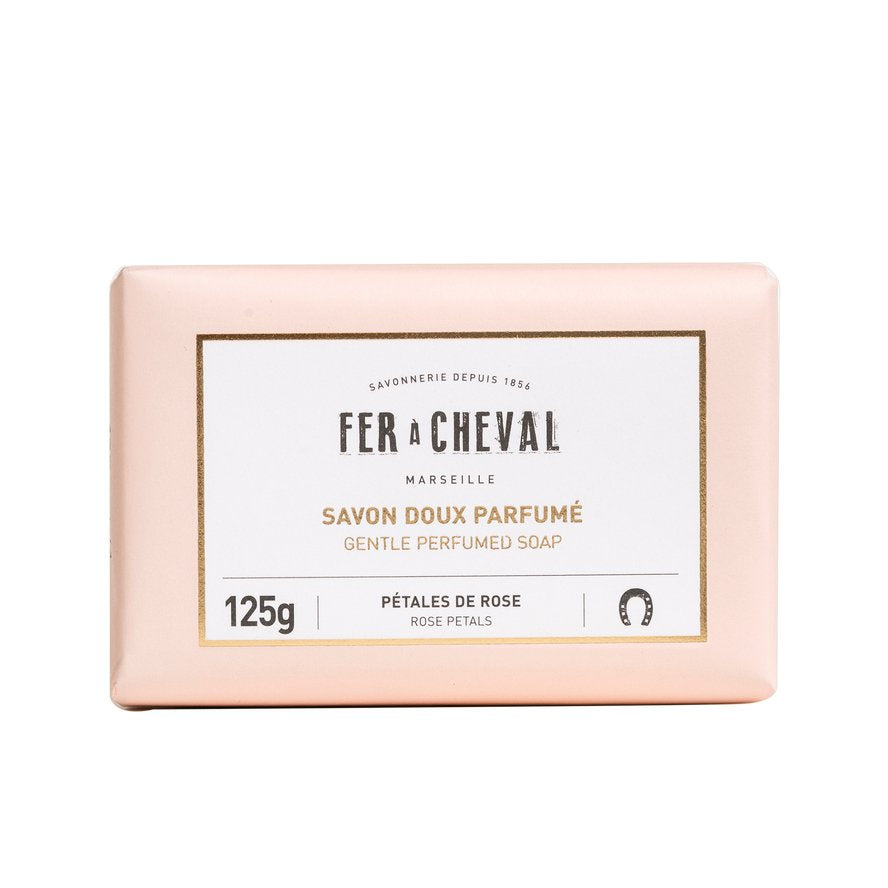 Fer a Cheval Pure Olive Rose Gift Box Contents Laid Out Liquid Soap Bar Soap Hand Cream