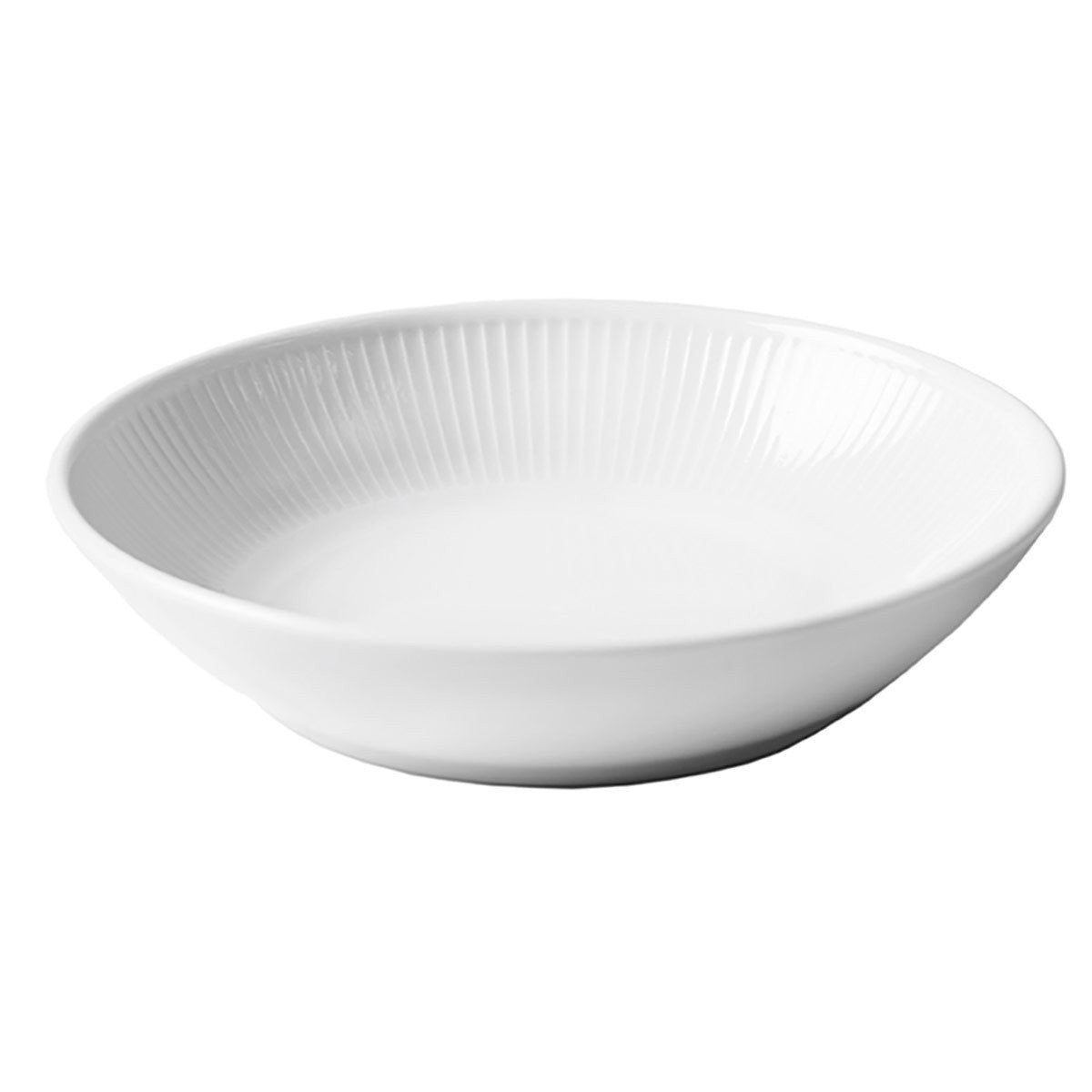 Pillivuyt Plisse White Porcelain Shallow Round Bowl | Set of 4 | 9"D