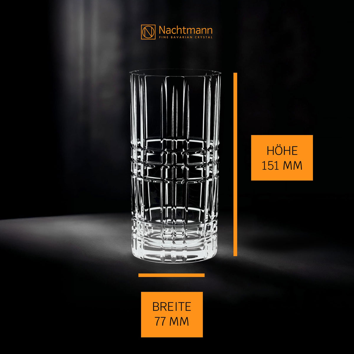 Nachtmann Highland Long Drink Glass Crystal Set of 4 Cocktail Mixed Drink