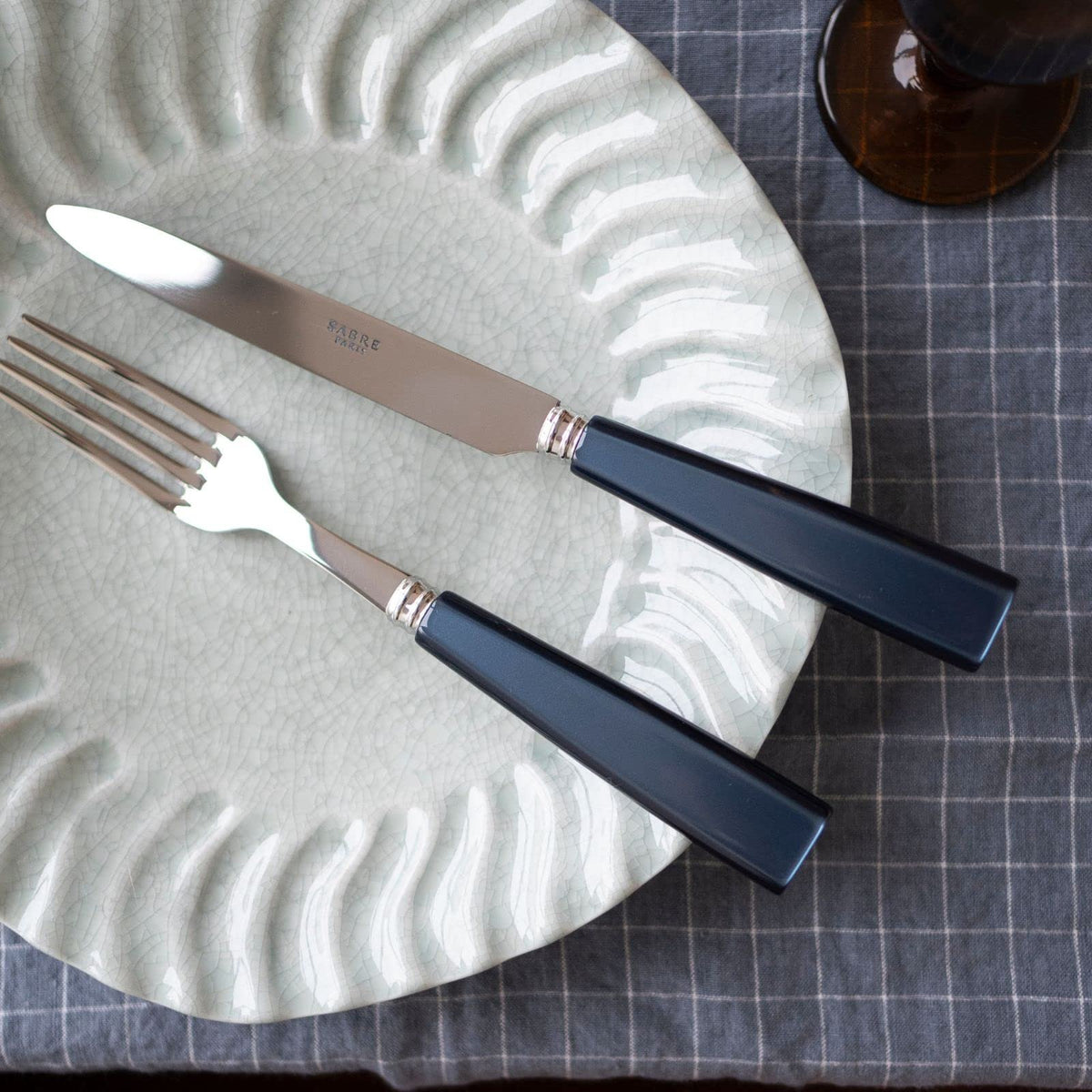 20-Piece Flatware Set For 4 - Icône Collection - Knives, Forks, Soup Spoons, Teaspoons & Dessert Forks - Stainless Steel & Acrylic - Dishwasher Safe - White
