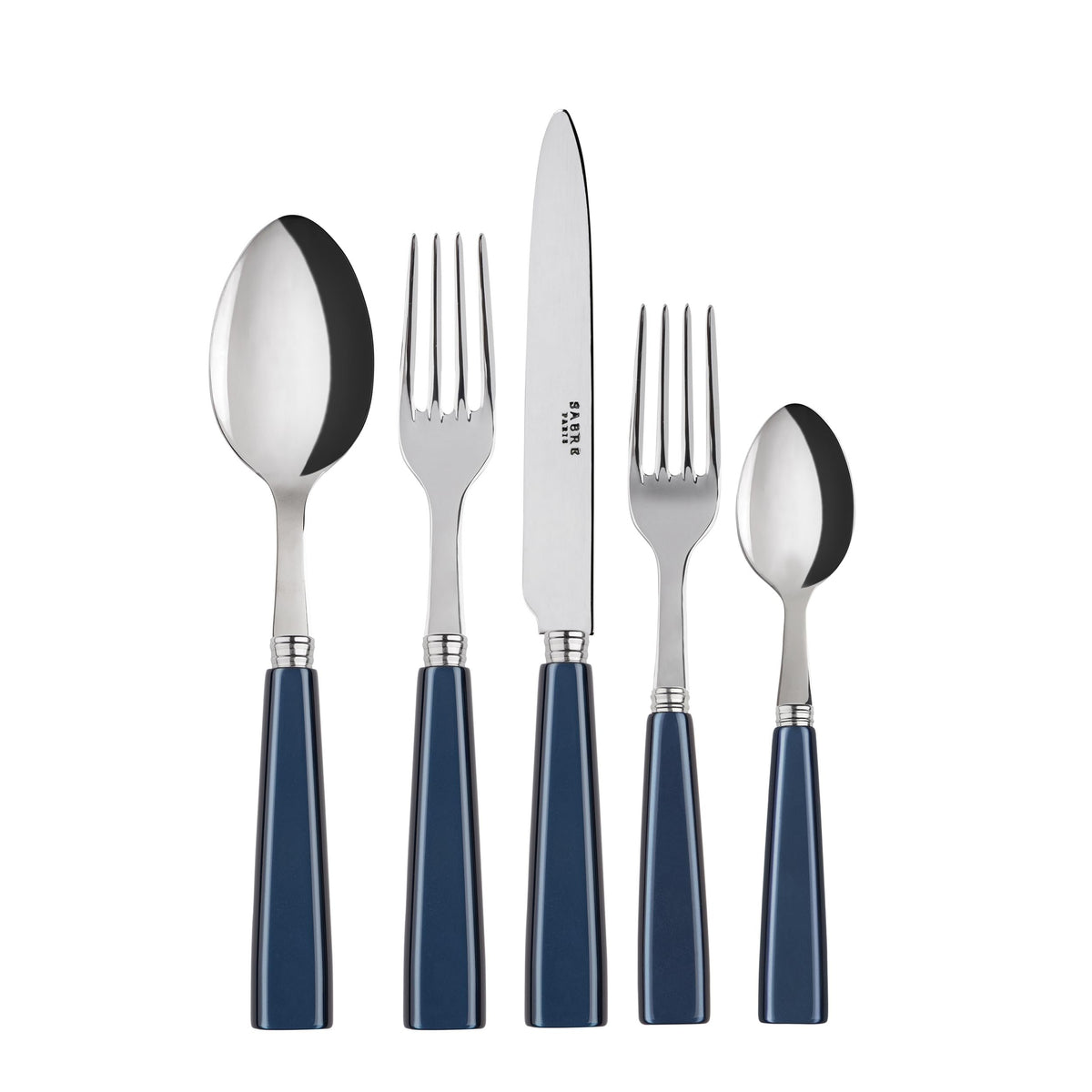 20-Piece Flatware Set For 4 - Icône Collection - Knives, Forks, Soup Spoons, Teaspoons & Dessert Forks - Stainless Steel & Acrylic - Dishwasher Safe - White