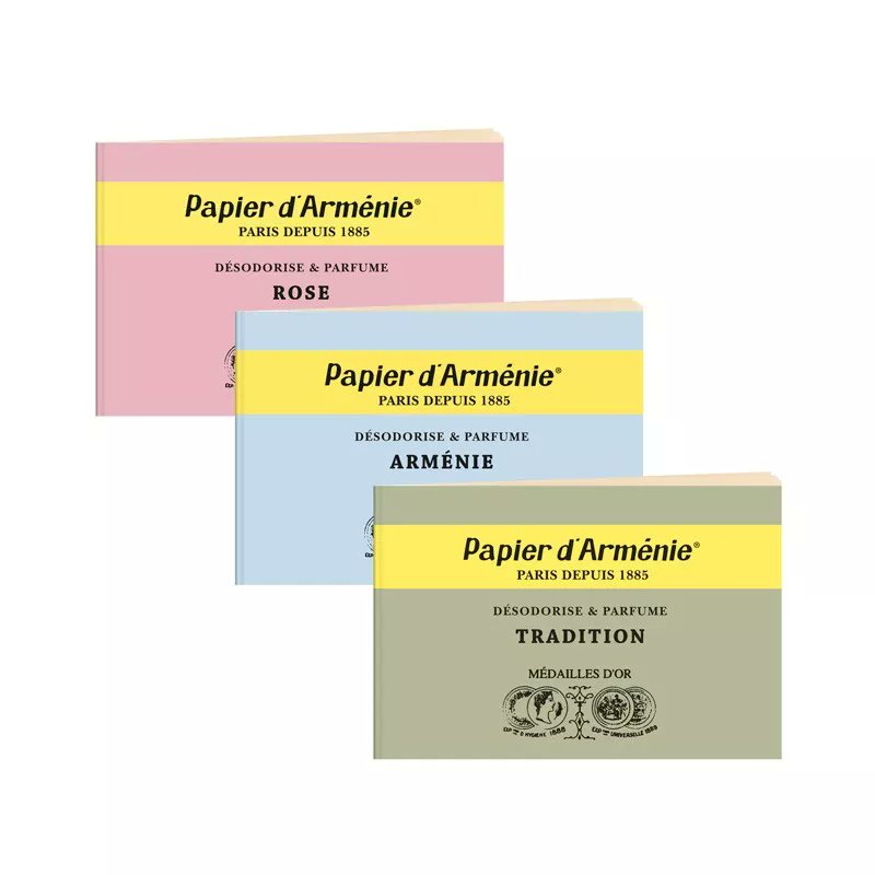 Papier d'Armenie Set of 5 Scented Burning Paper Booklets Tradition Rose Armenie