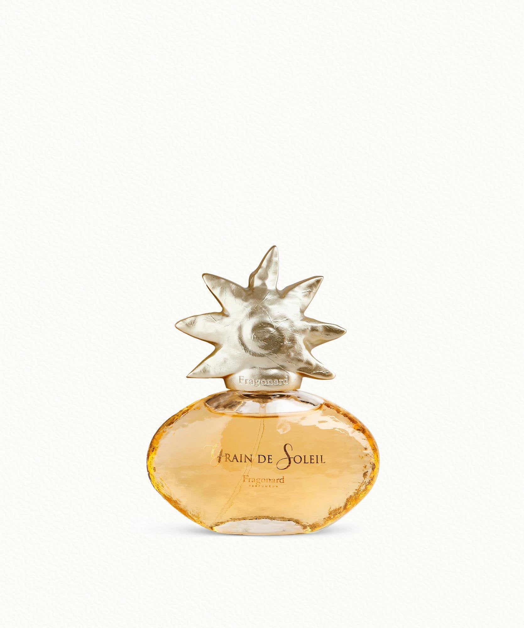 Fragonard Grain de Soleil 50ml EDP bottle close-up Grasse France