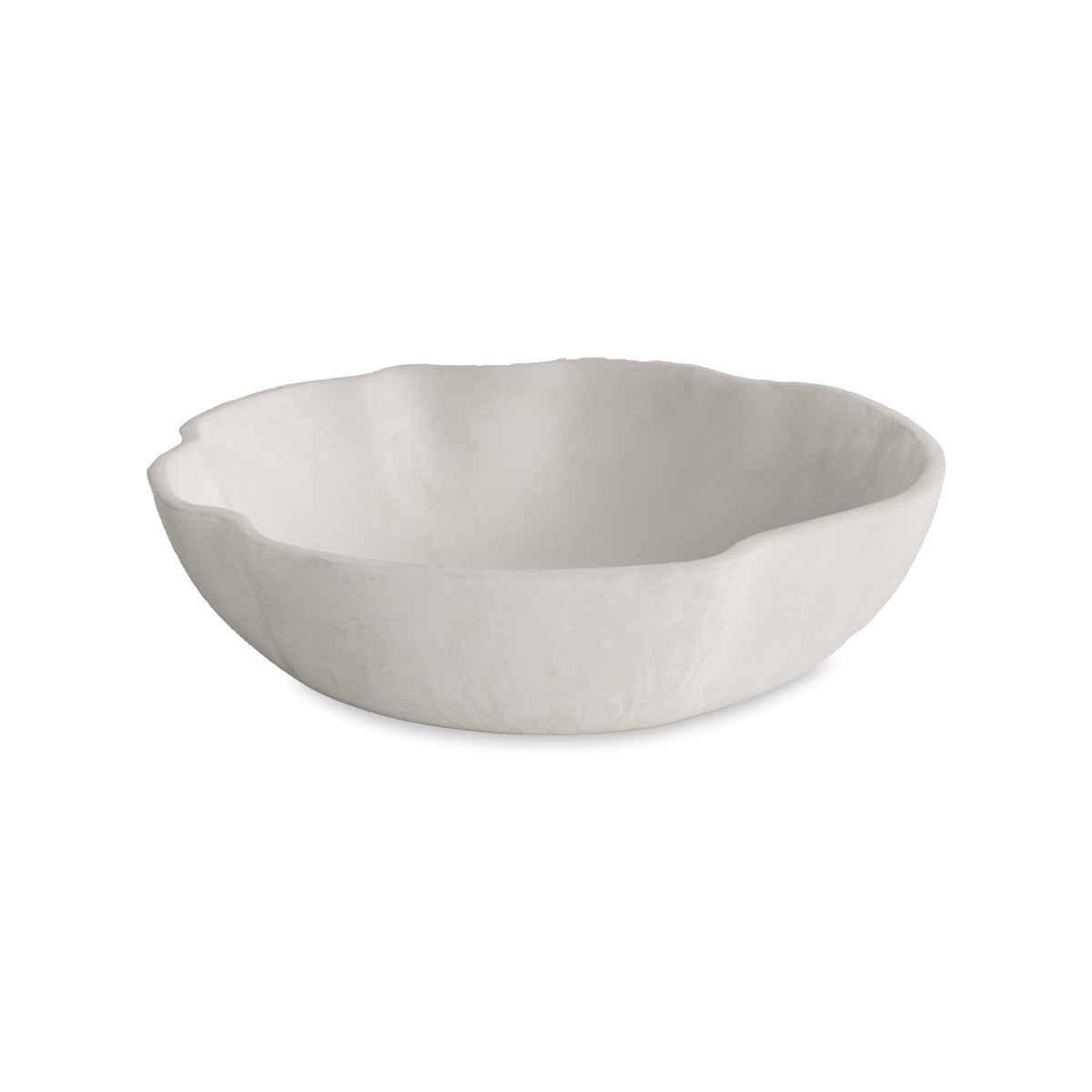 Beatriz Ball RESIN Sorbet large wavy round bowl coconut white 14" on white background