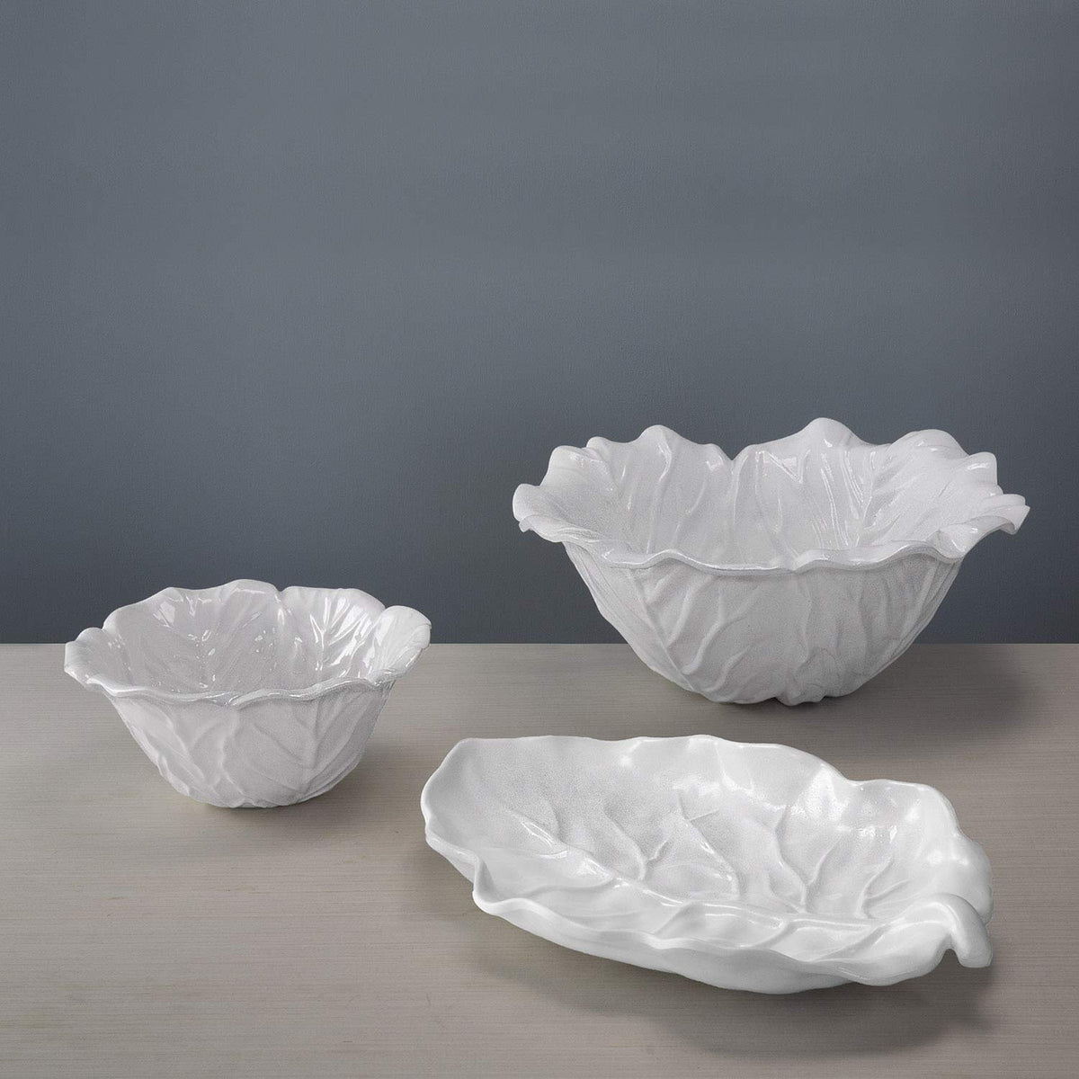 VIDA White Lettuce Large Bowl | 13.75"D