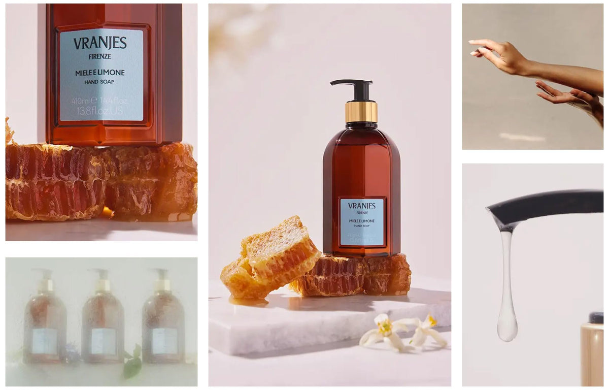 Dr. Vranjes Miele e Limone hand soap 410ml glass bottle