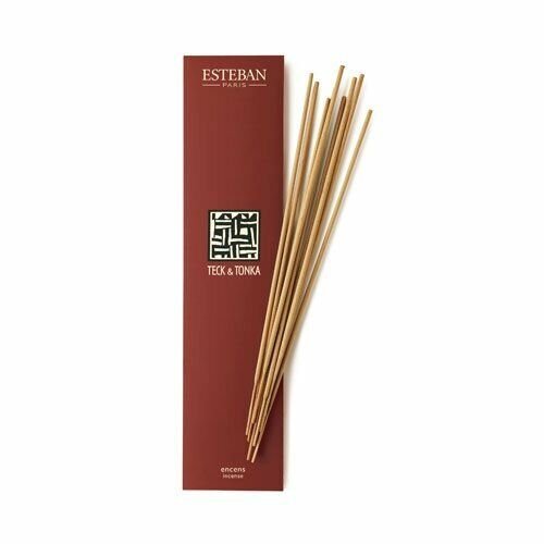 Esteban Bamboo Teck & Tonka Sticks | 20 Incense Sticks Natural Traditionally Made Vegetal Binder Colorant Free | TECK & TONKA