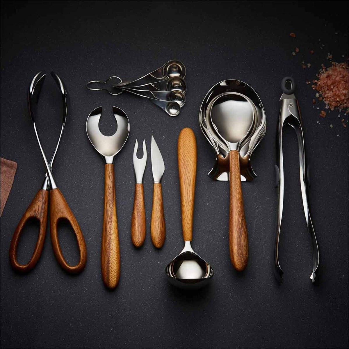 Nambé Curvo Ladle | Stainless Steel & Acacia Wood | 12.5"L