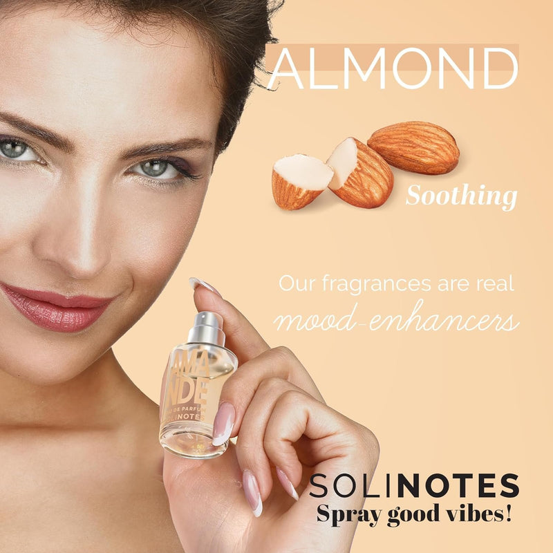 SOLINOTES Almond Perfume for Women - Eau De Parfum | Delicate Floral and Soothing Scent - Made in France - Vegan - 0.5 fl.oz
