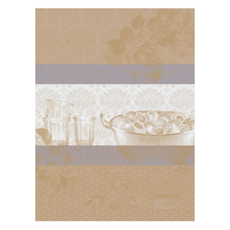 Jacquard Cotton Kitchen Tea Towel | Confitures Abricots Beige
