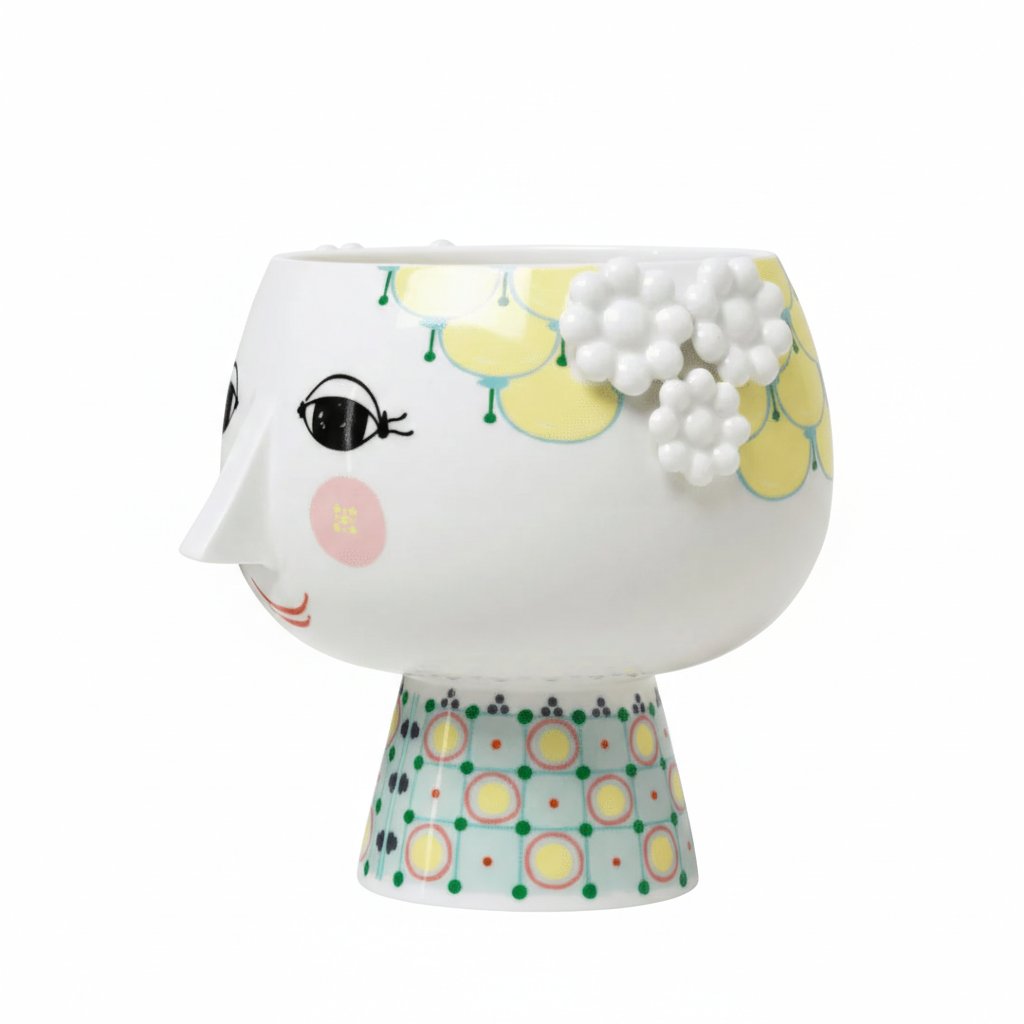 Bjørn Wiinblad Eva Flower Pot on Pedestal – Colorful Ceramic Decor