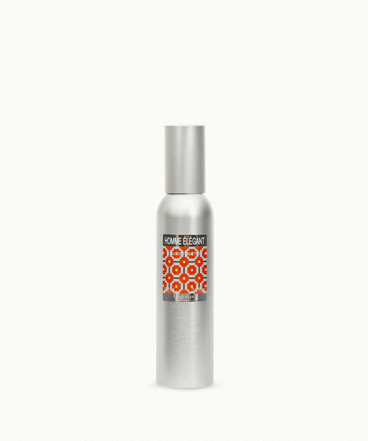 Fragonard Homme Elegant 100ml EDT aluminium bottle close-up Grasse France
