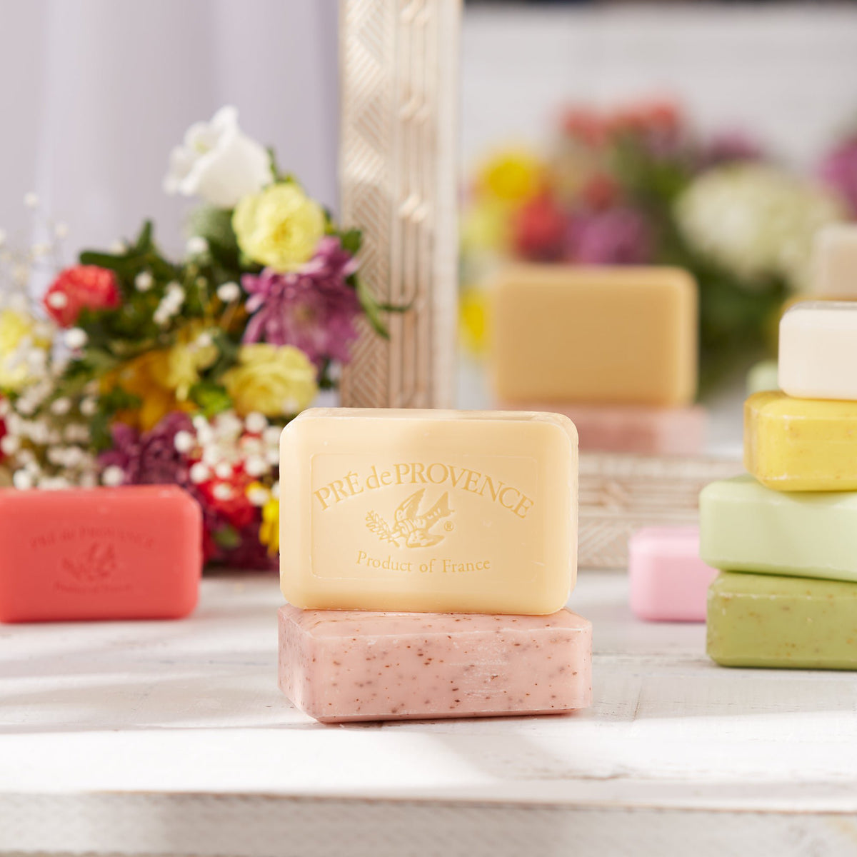 Pre de Provence Quad-Milled French Soap Bar, 250g x 12 Pack - Sea Salt with Shea Butter