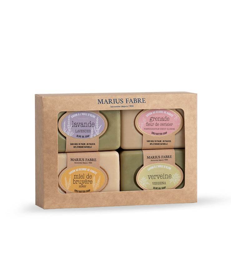 Marius Fabre Provencal 4-Soap Bars 100g Vegetable Oils No-Palm BIEN ETRE