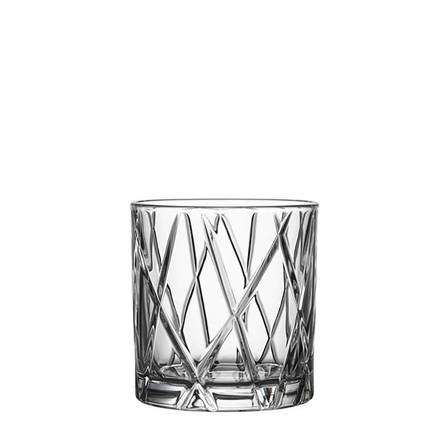 Orrefors City DOF Glass close-up showing asymmetric cut detail