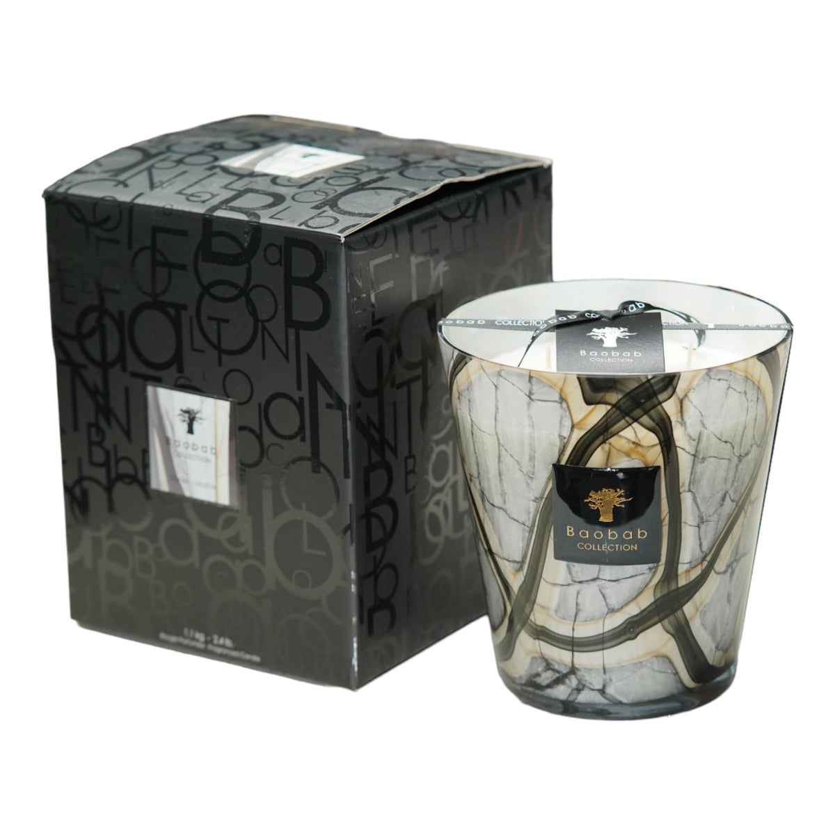 Baobab STONES MARBLE Luxury Scented Candle | Leather & Tuberose Scent (MAX16)