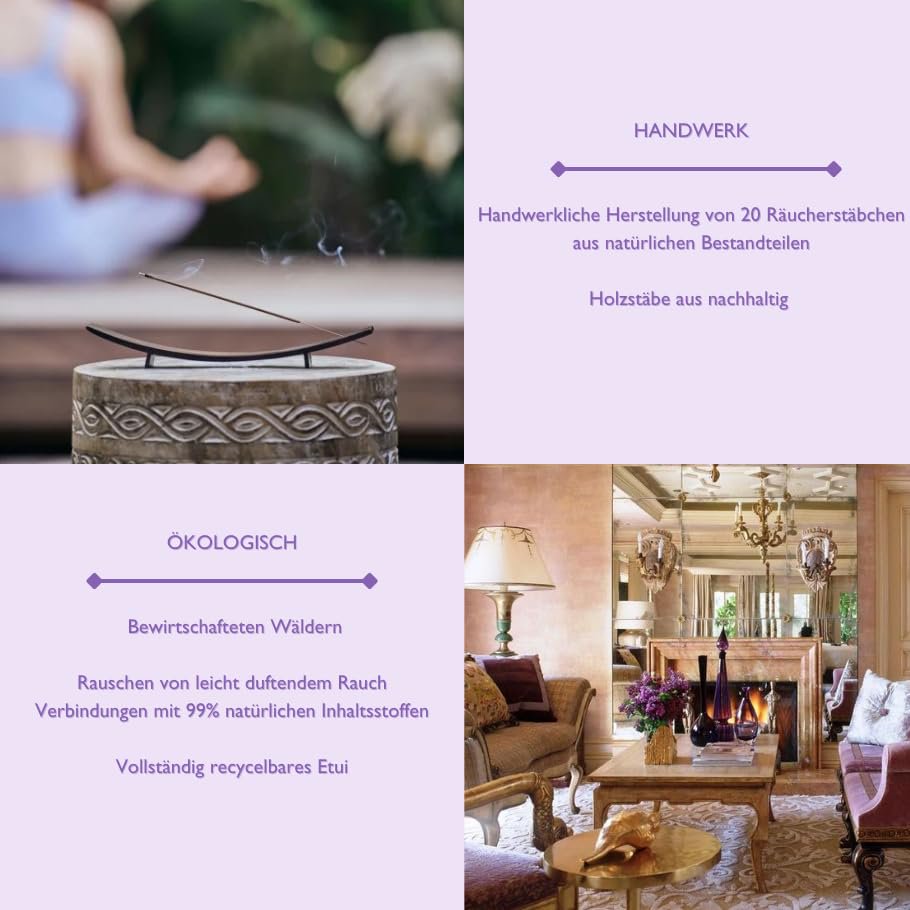 Esteban Bamboo Figue Noir Sticks | 20 Incense Sticks Natural Traditionally Made Vegetal Binder Colorant Free | BLACK FIG