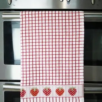 Samuel Lamont Poli-Dri Jacquard Cotton Kitchen Tea Towel | Set of 2 | Strawberry Red