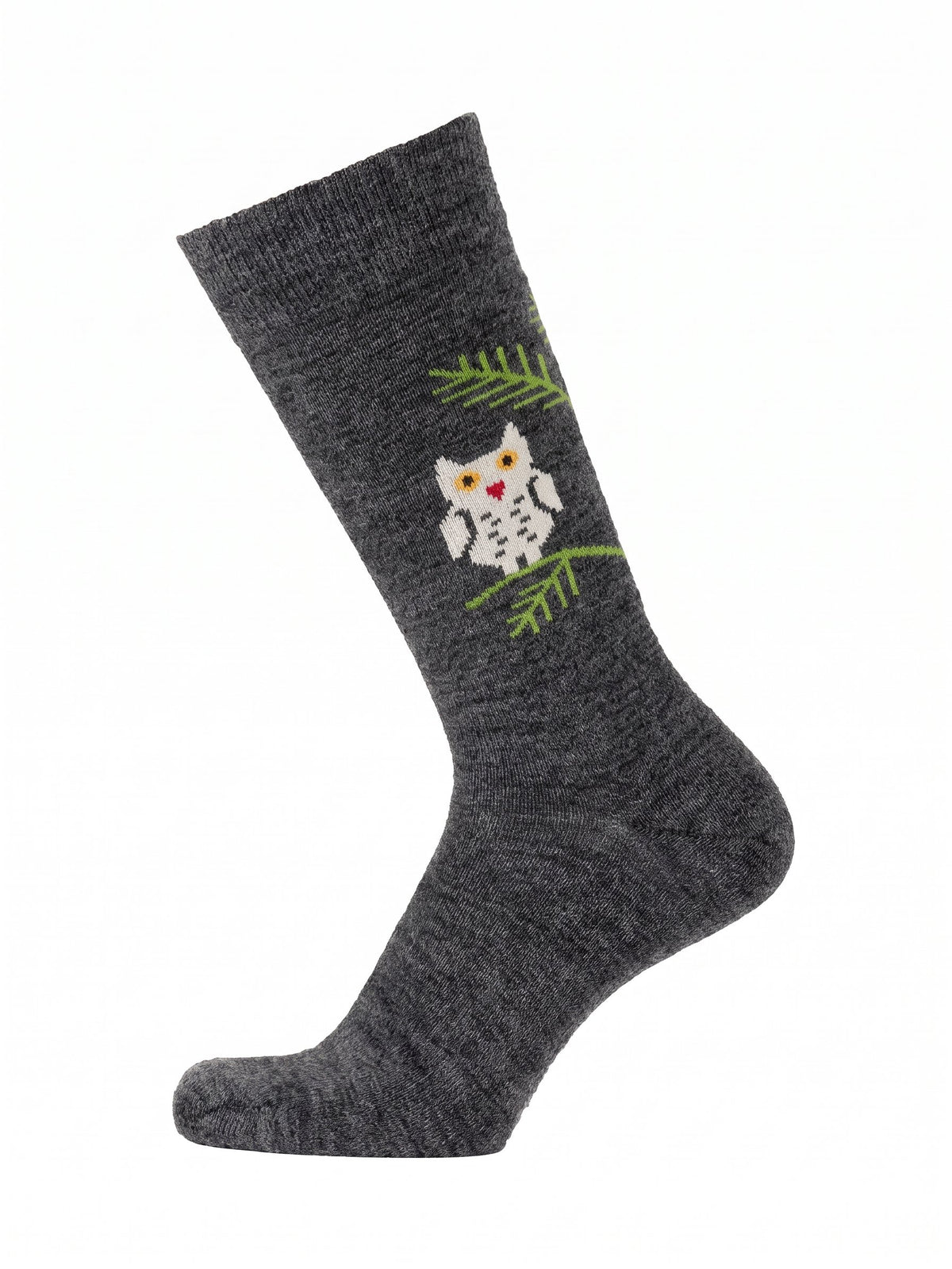 Bengt Lotta Owl Merino Wool Socks Grey Unisex Swedish Folk Art Design Made Sweden