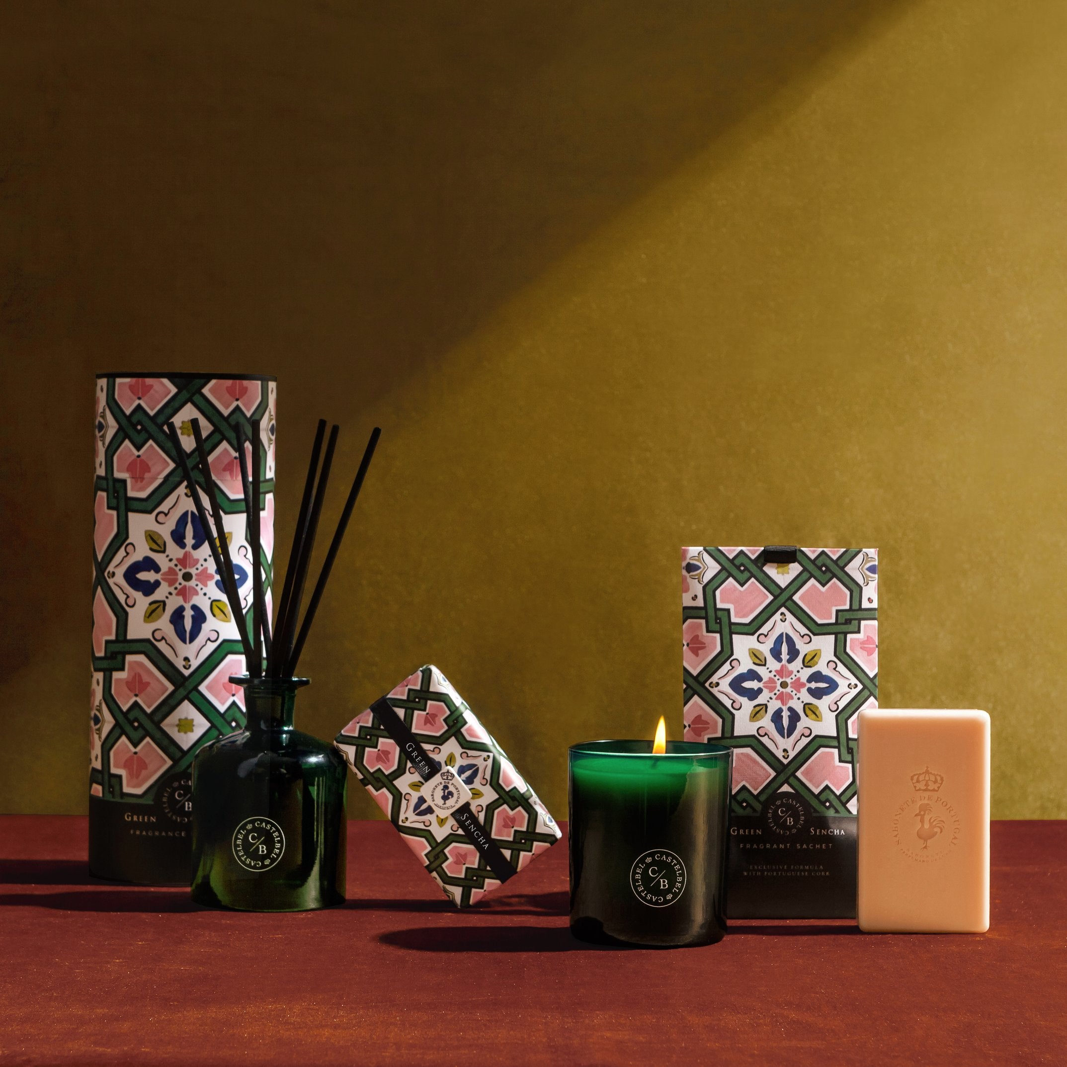 Castelbel Portuguese Tile Green Sencha Fragranced Candle