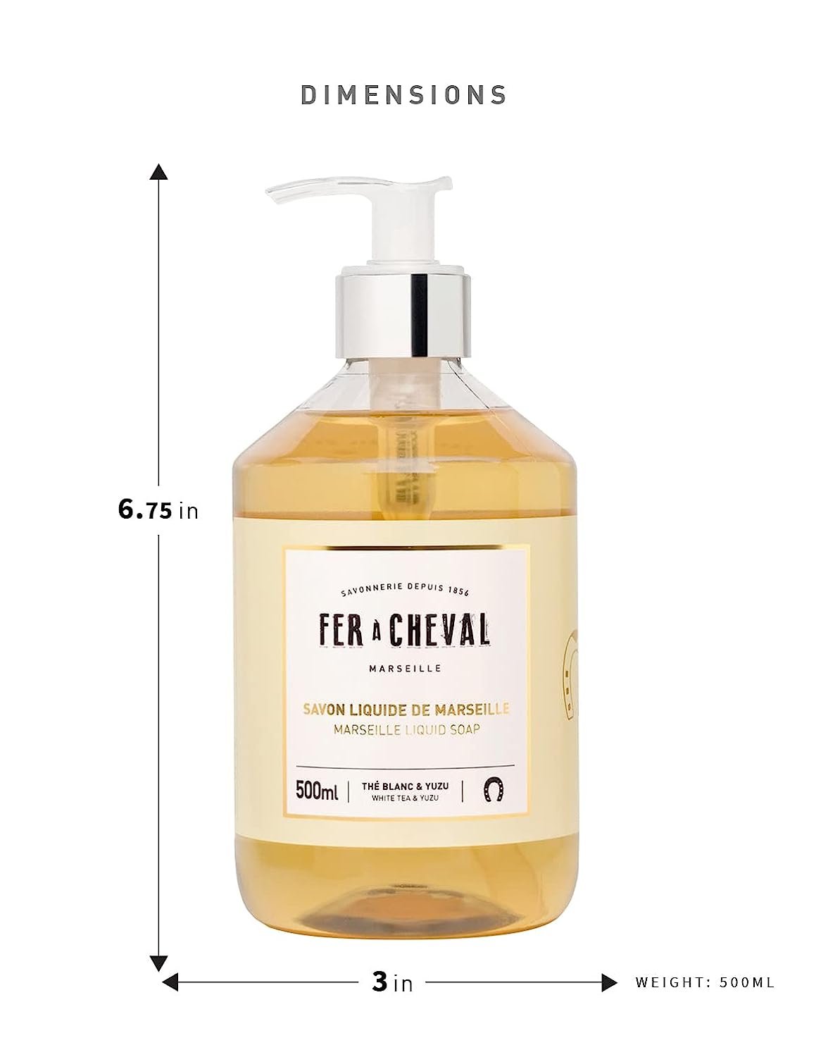 WHITE TEA & YUZU Marseille Liquid Soap Natural Vegetable Oil based | 500ml