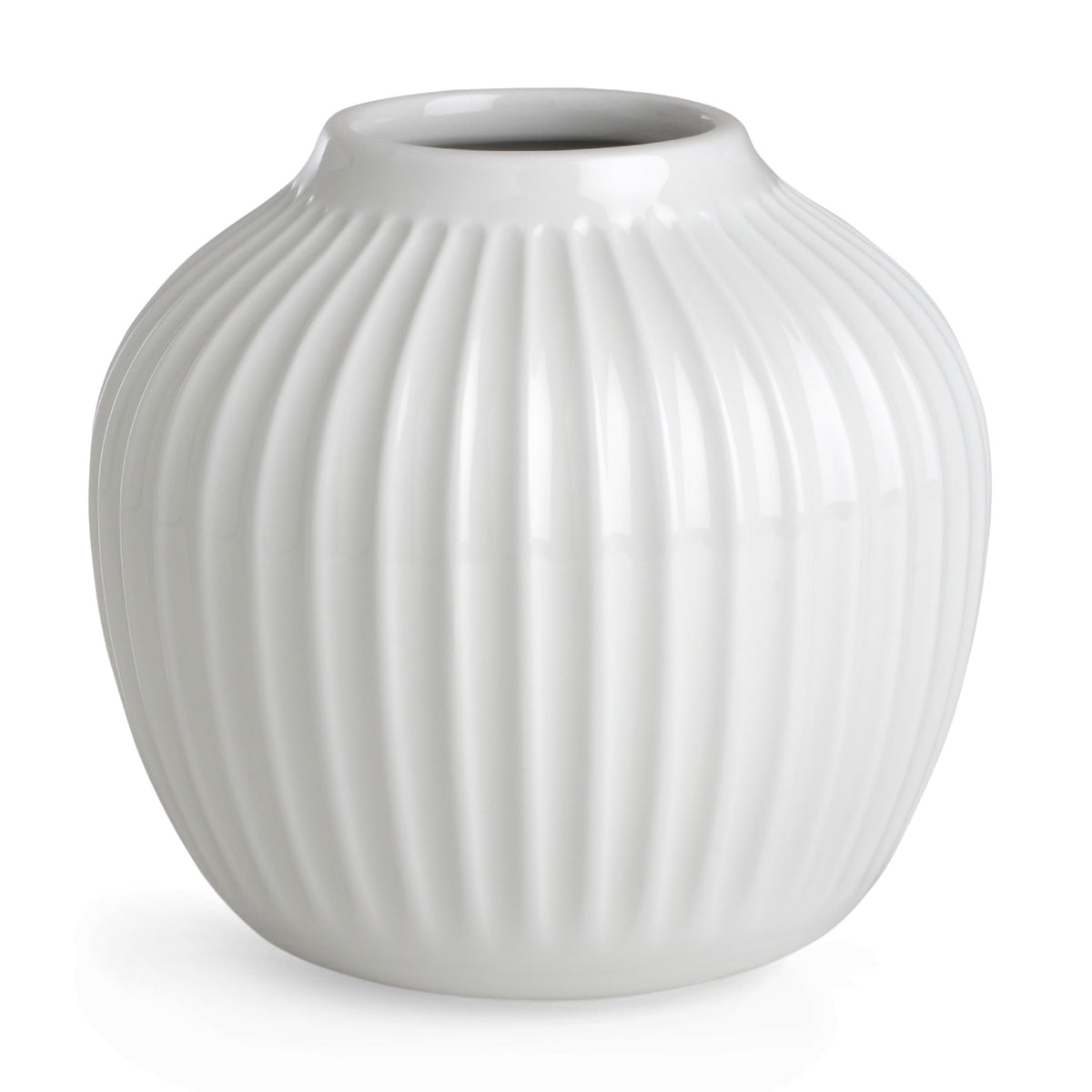 Kahler Hammershoi Vase, White, 5.1" H x 5.3" D, Designed by Hans-Christian Bauer