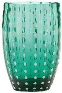 Perle Glass Tumblers (10.8oz ) | Set of 6 | Green