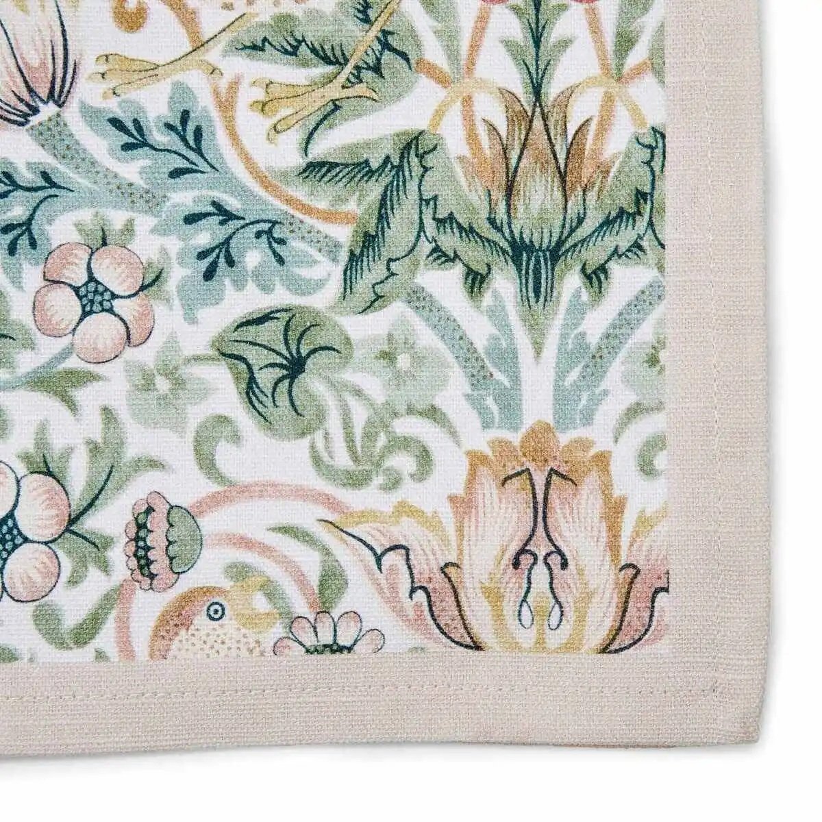Morris & Co. by Spode Strawberry Thief Set of 2 Napkins Cotton 2-sides Color Design