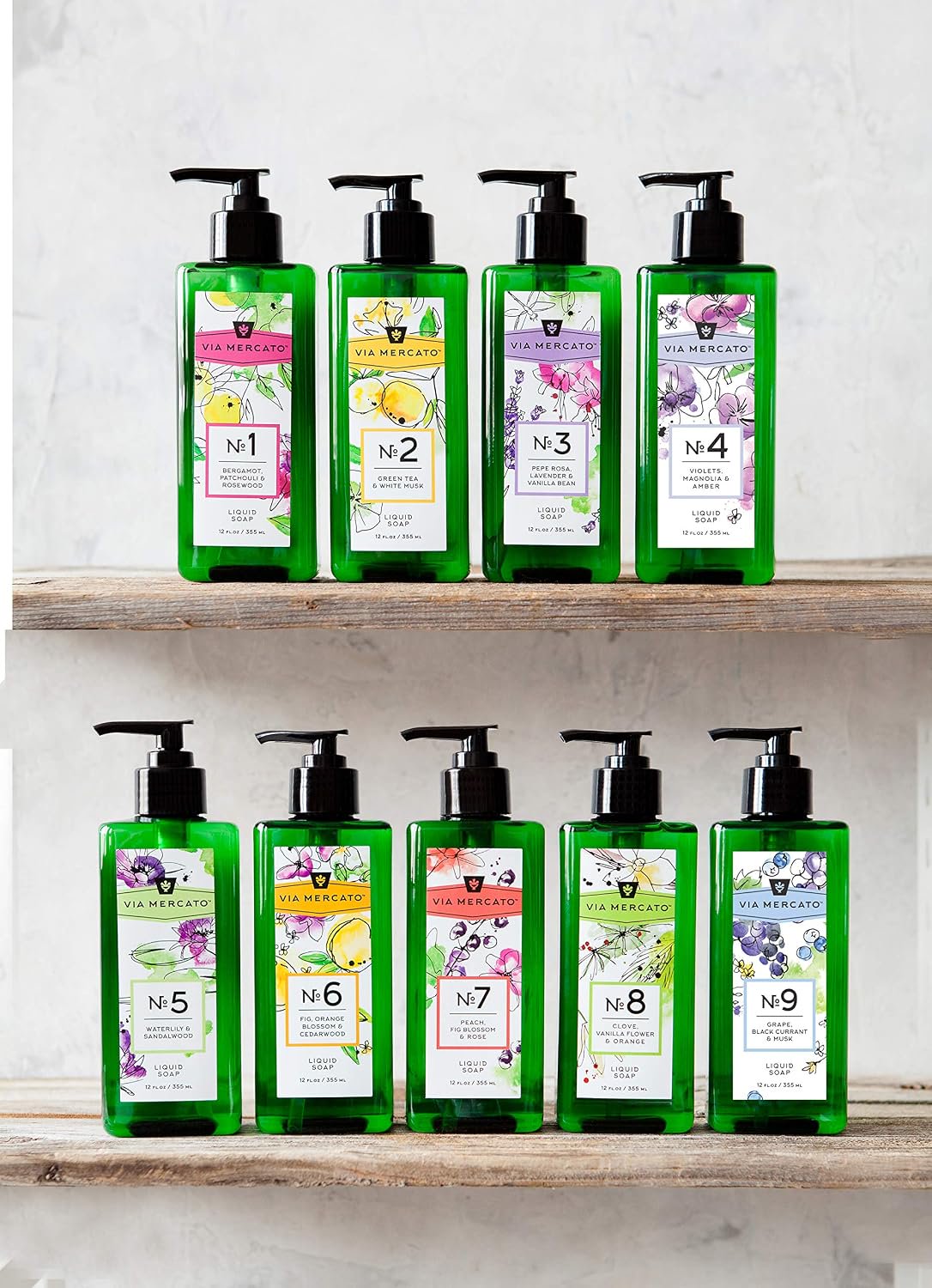 Via Mercato Liquid Hand Soap No. 4 | Violet, Magnolia & Amber | 12 oz