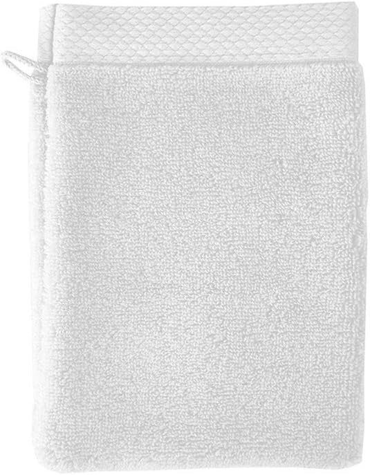 Garnier Thiebaut Luxuriously Soft Cotton European Shower Wash Mitts White (Blanc) | Set of 2